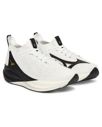 Pantofi sport barbati,  alergare, material textil, alb negru