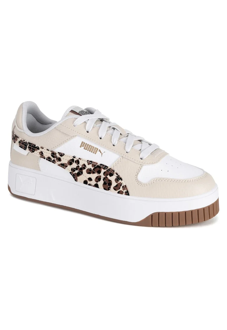 Pantofi sport dama,  model cu leopard, bej, piele de inalta calitate