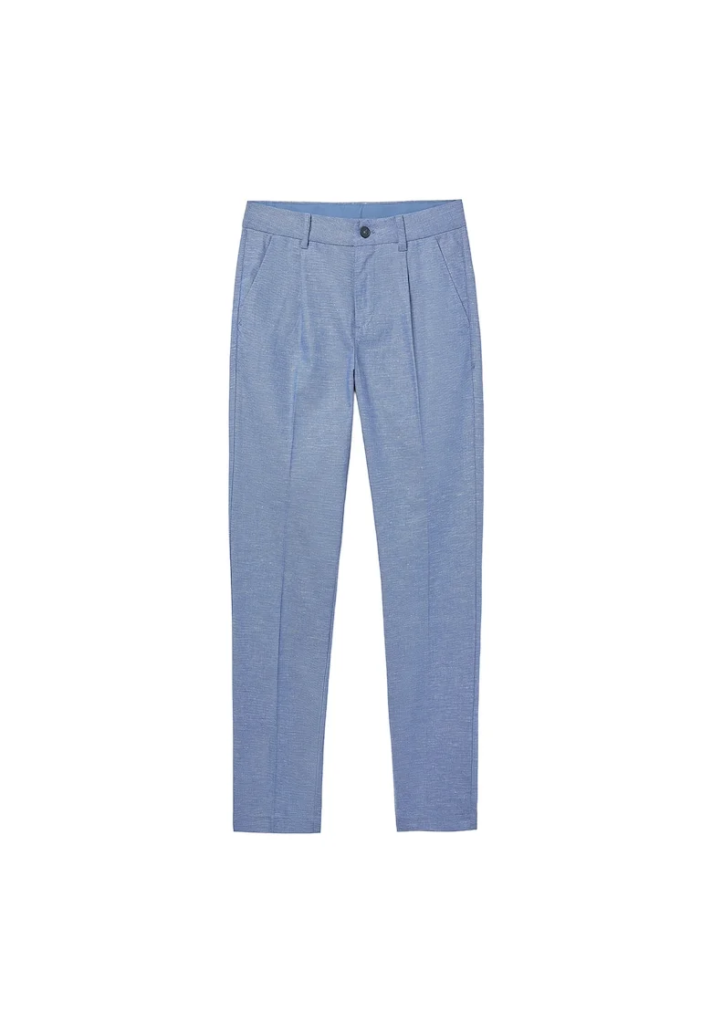 Pantaloni copii  chino albastru bumbac, Albastru