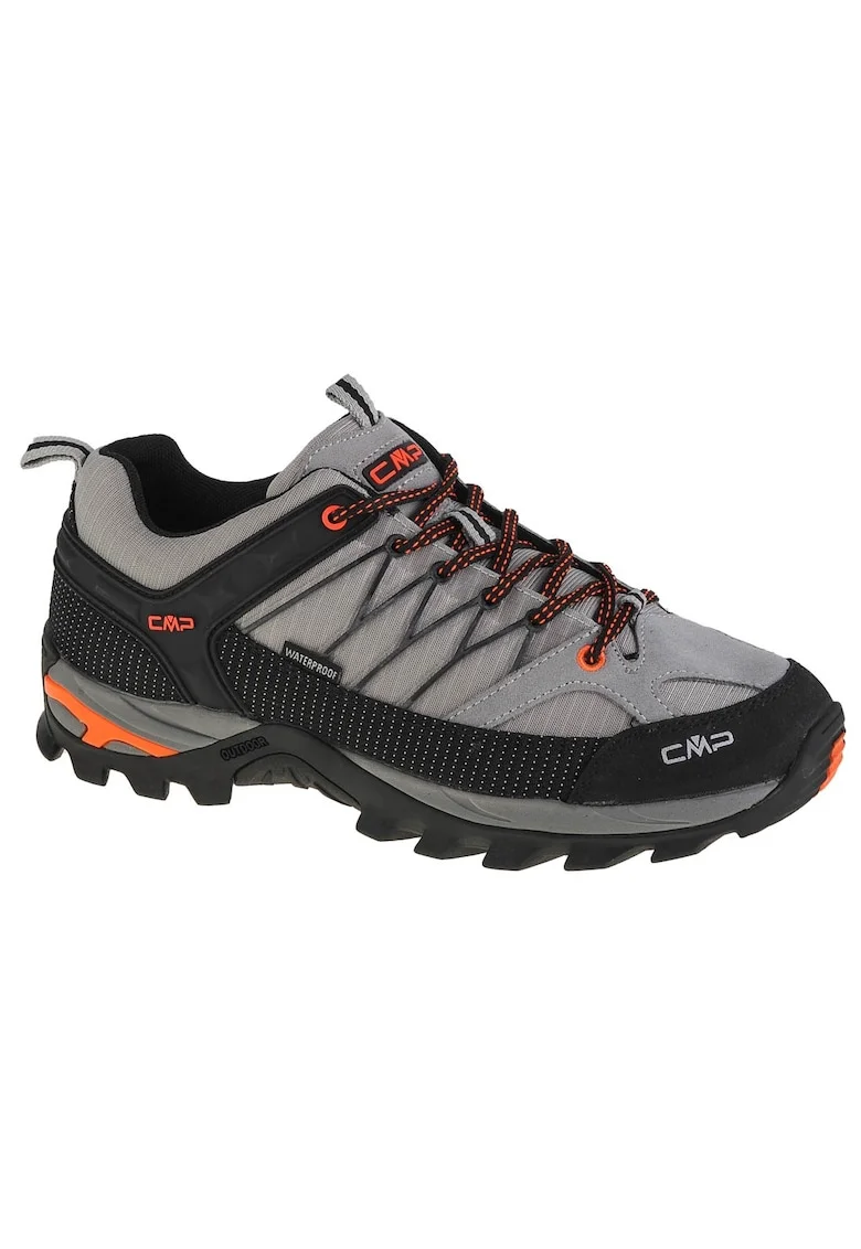Pantofi de drumetie pentru barbati,  Piele & Stofa, Gri - 68785
