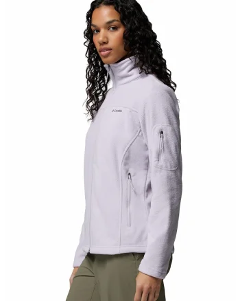 Bluza din fleece cu fermoar pentru trekking Fast Trek II, Negru/Liliac prafuit