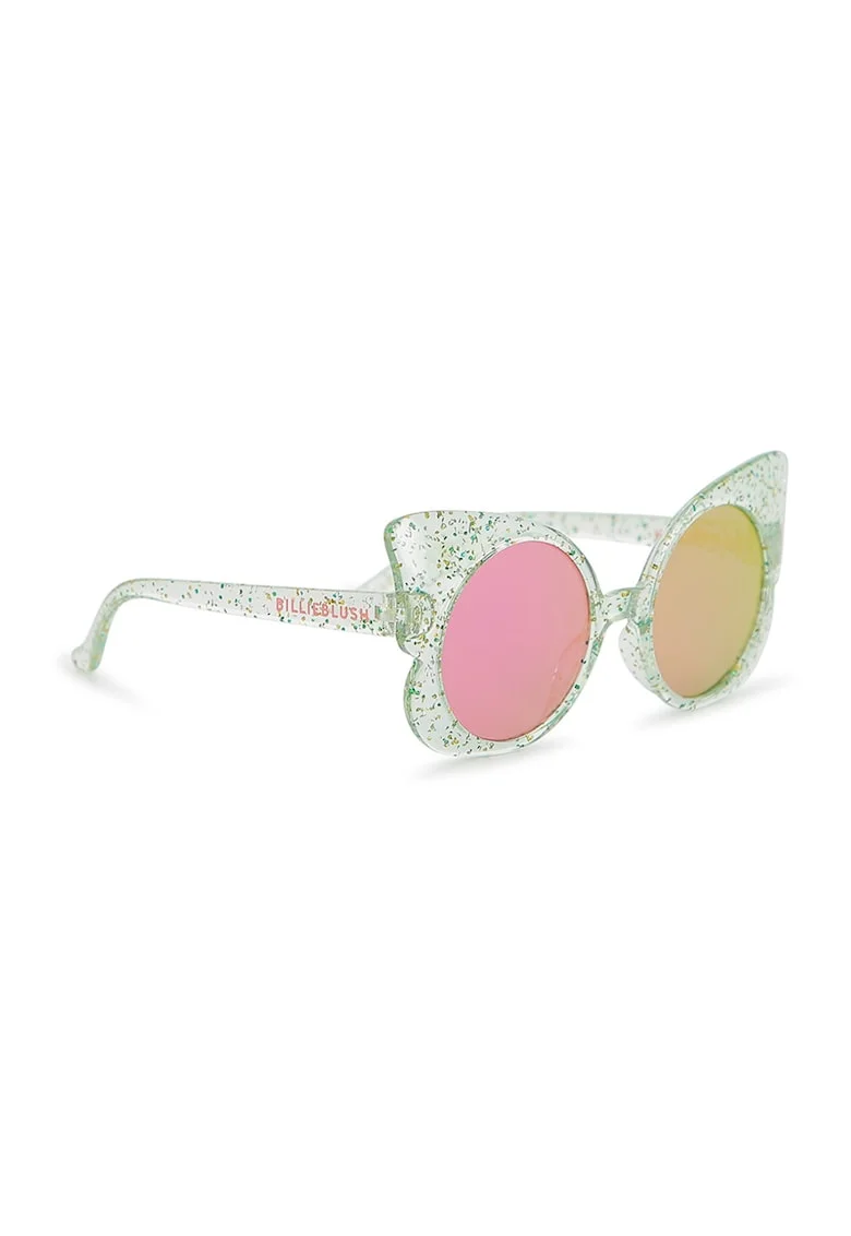 Ochelari de soare cat-eye cu aspect stralucitor, Verde pal