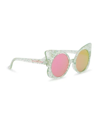 Ochelari de soare cat-eye cu aspect stralucitor, Verde pal