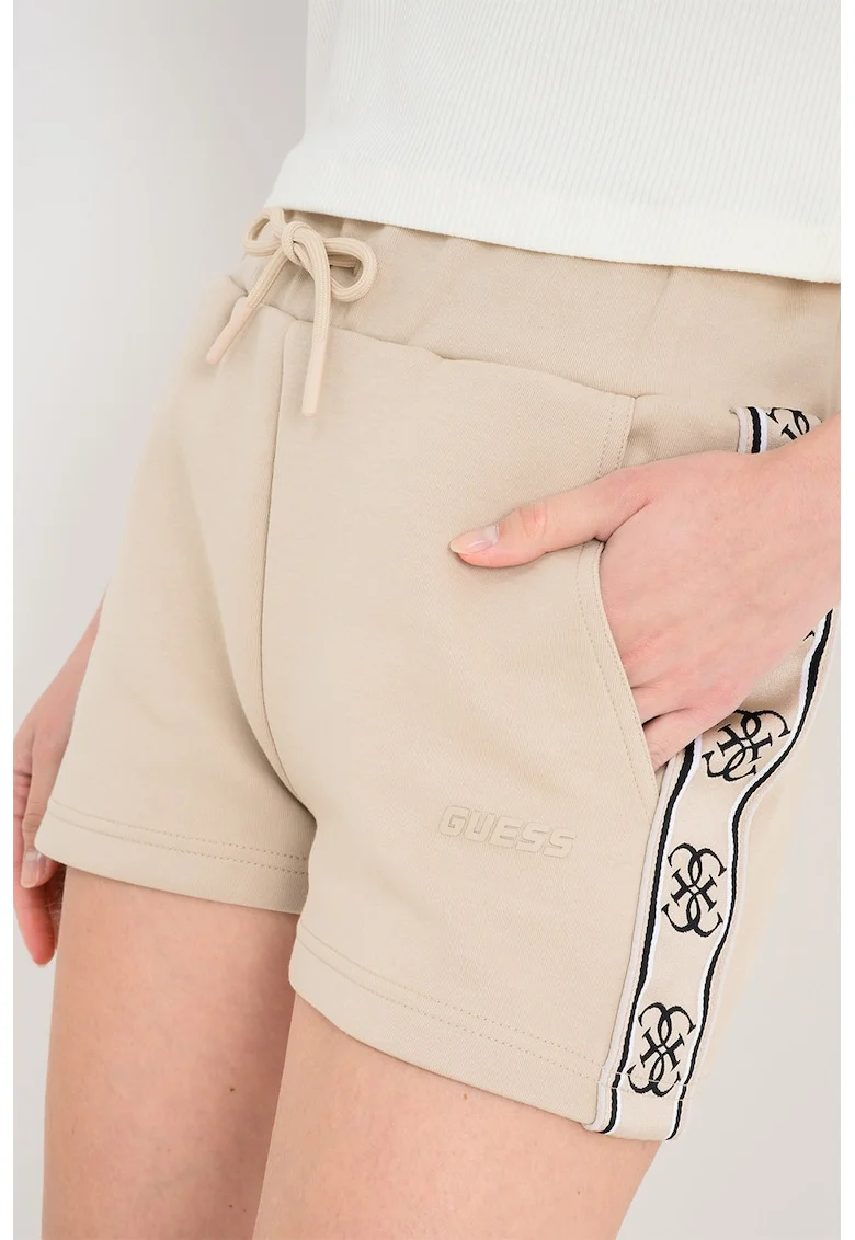 Pantaloni scurti cu snur, pentru fitness, Maro camel