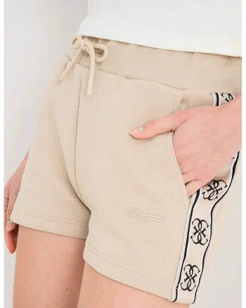 Pantaloni scurti cu snur, pentru fitness, Maro camel