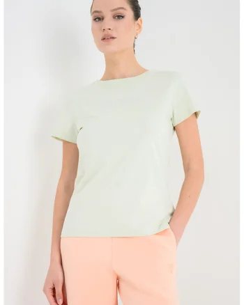 Tricou cu logo, pentru fitness, Verde deschis/Argintiu