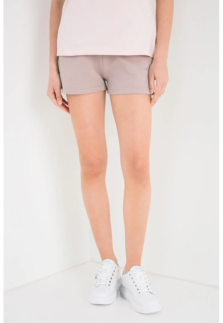 Pantaloni scurti cu snur, pentru fitness, Maro taupe