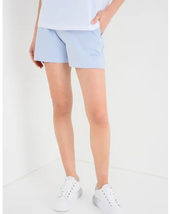 Pantaloni scurti din neopren cu logo, pentru fitness, Albastru deschis