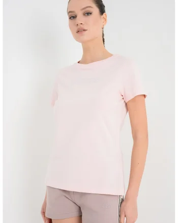 Tricou cu logo, pentru fitness, Roz pastel