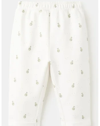 Pantaloni regular fit cu talie elastica, Alb murdar