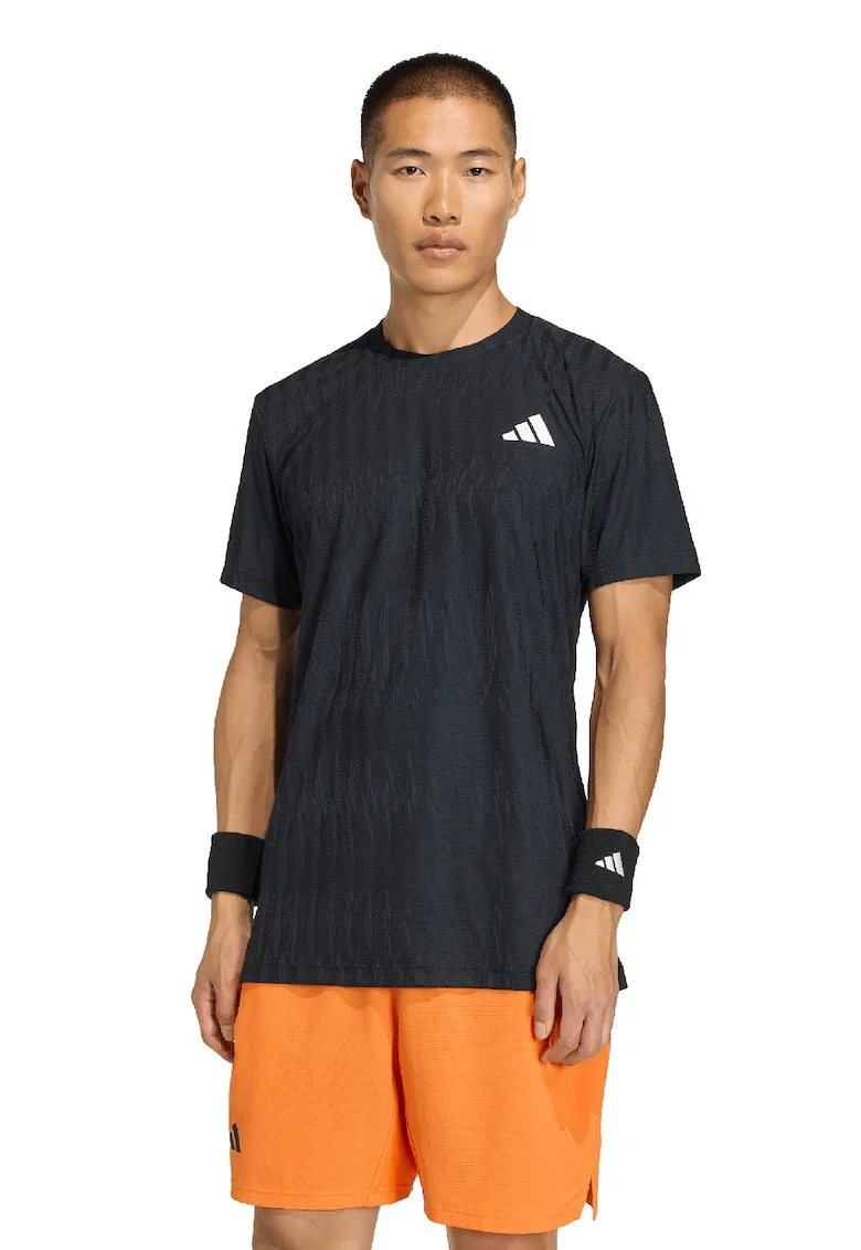 Tricou cu decolteu la baza gatului pentru tenis FreeLift, Negru