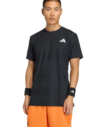 Tricou cu decolteu la baza gatului pentru tenis FreeLift, Negru