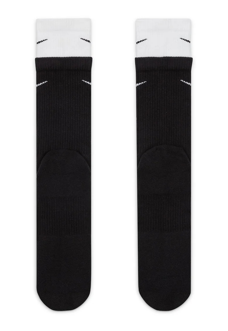 Sosete unisex cu model 2-in-1 pentru fitness Everyday Plus, Alb/Negru