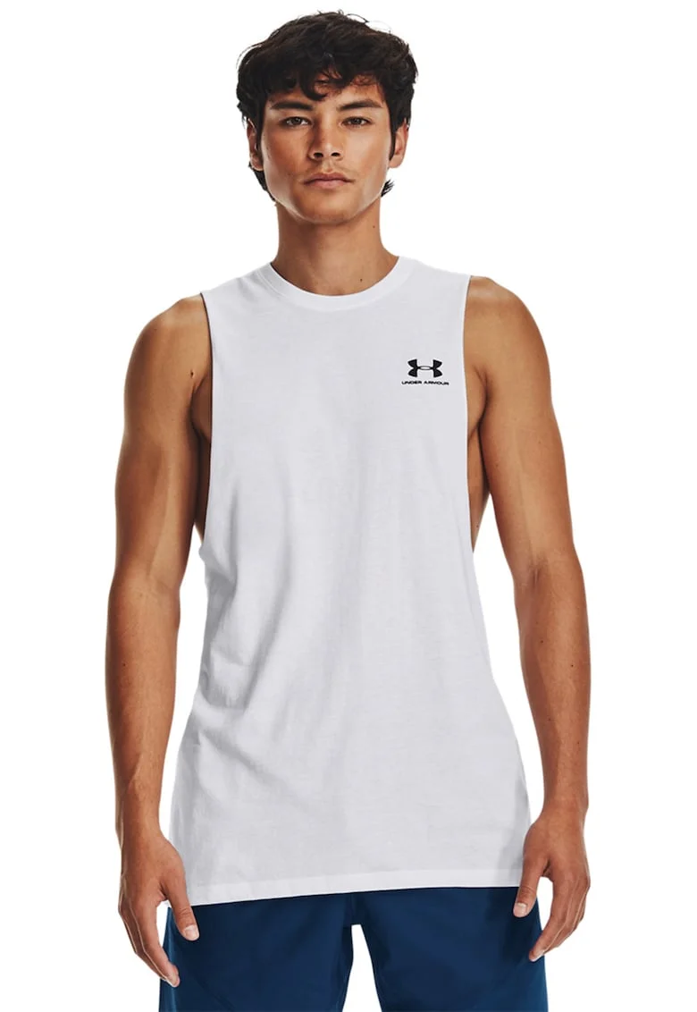 Top lejer cu logo, Alb/Negru