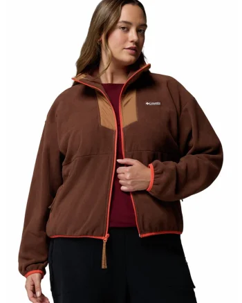 Bluza de trening cu fermoar, pentru trekking Sequoia Grove, Maro inchis/Maro camel