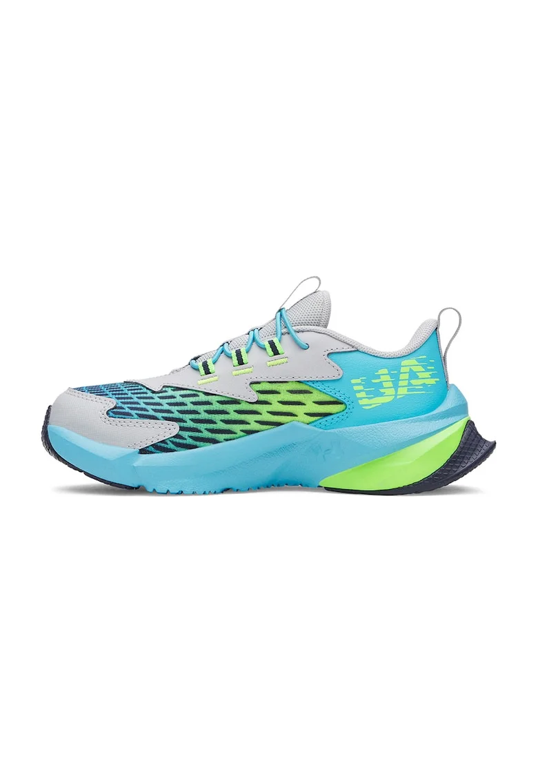 Pantofi Scramjet 7 cu logo, pentru alergare, Verde/Gri/Albastru