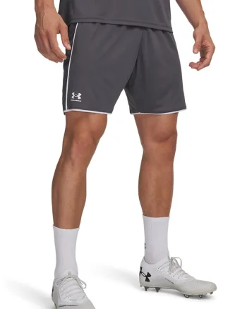 Pantaloni scurti slim fit pentru fotbal Challenger, Alb optic/Gri inchis