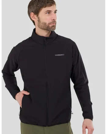 Bluza de trening cu fermoar, pentru drumetii, Negru