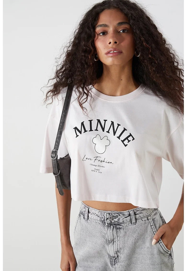 Top crop de bumbac, Alb optic