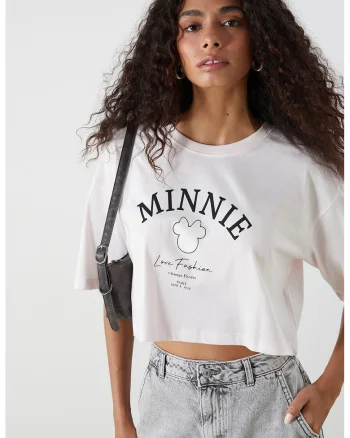 Top crop de bumbac, Alb optic