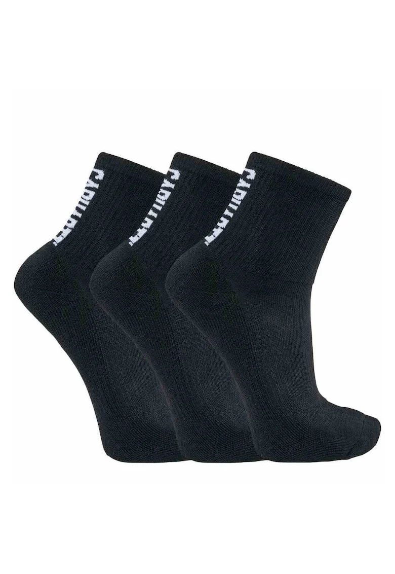 Set 3 perechi sosete sport barbati,  Poliester, Negru