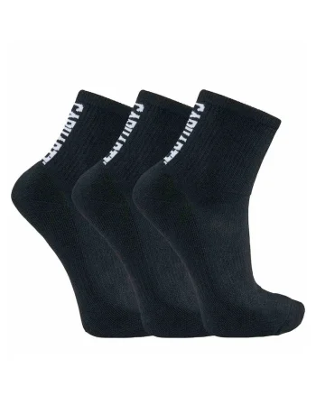 Set 3 perechi sosete sport barbati,  Poliester, Negru