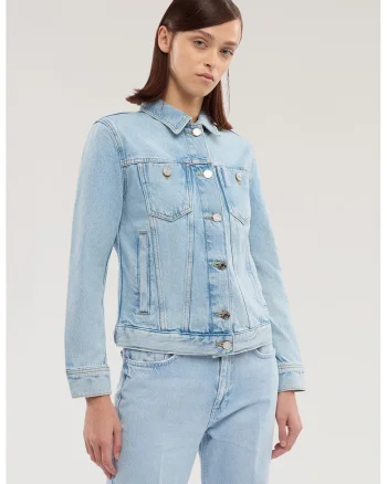 Jacheta din denim cu buzunare, Albastru deschis