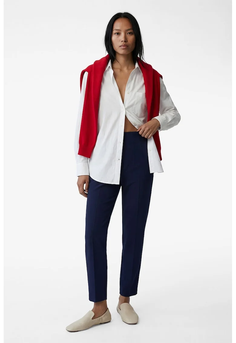 Pantaloni crop conici, Albastru inchis