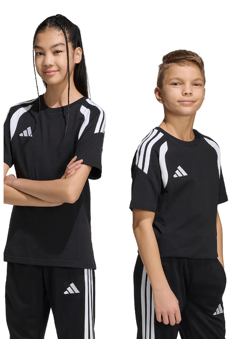 Tricou din bumbac cu logo pentru fotbal Tiro26, Alb/Negru