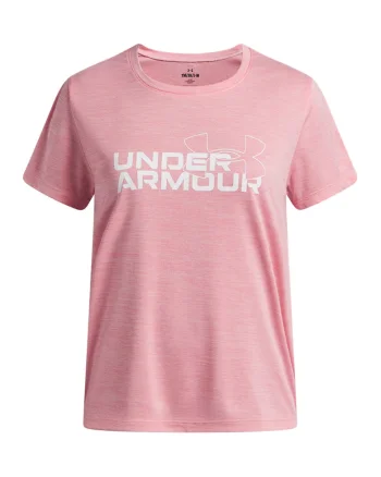 Tricou cu logo pentru fitness, Alb/Roz bombon
