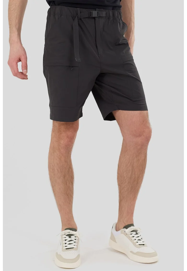 Pantaloni scurti cu talie ajustabila, pentru trekiing Elkford, Gri antracit