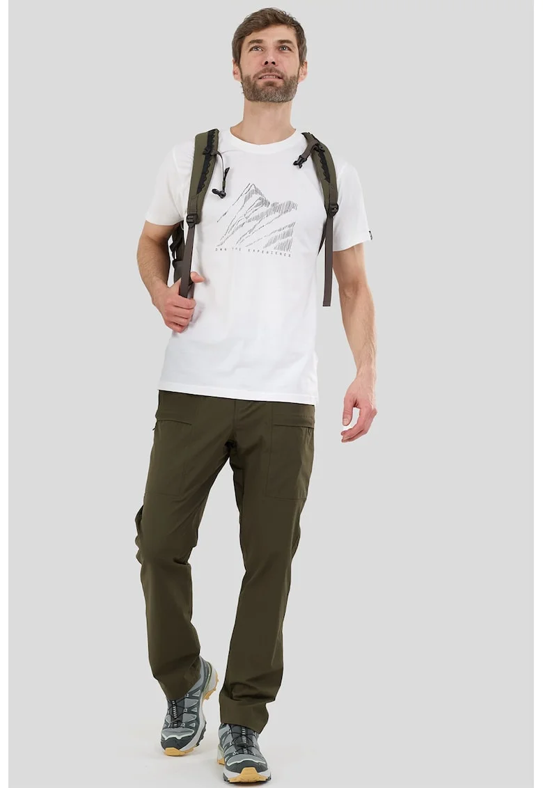 Pantaloni cu talie ajustabila, pentru trekking Elkford, Kaki inchis