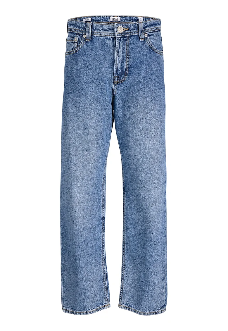 Pantaloni uni de bumbac, Albastru prafuit