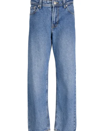 Pantaloni uni de bumbac, Albastru prafuit