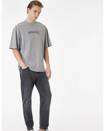 Blugi conici regular fit Joe, Gri antracit