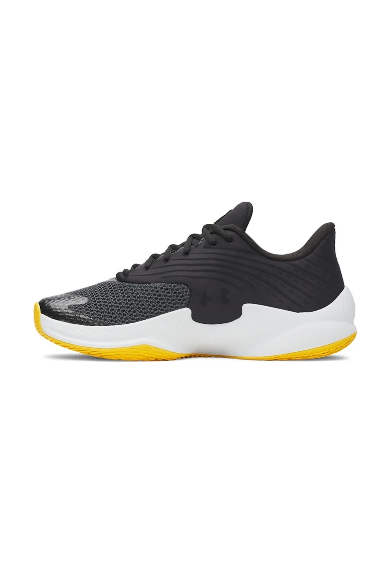 Pantofi sport cu logo, pentru baschet Curry Splash, Negru/Galben