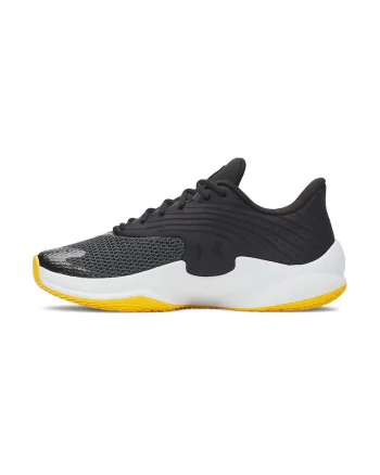 Pantofi sport cu logo, pentru baschet Curry Splash, Negru/Galben