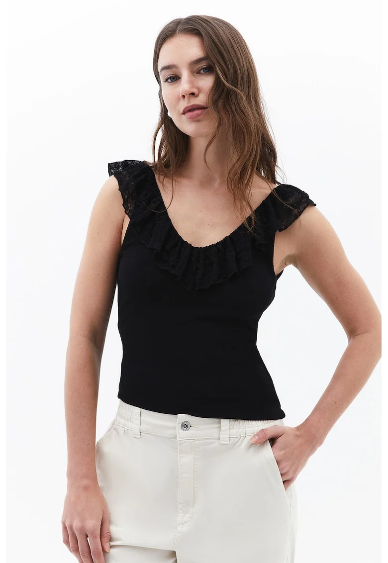 Top din bumbac si modal Mepfirlet, Negru
