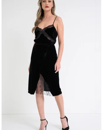 Top din amestec de matase Cishi, Negru