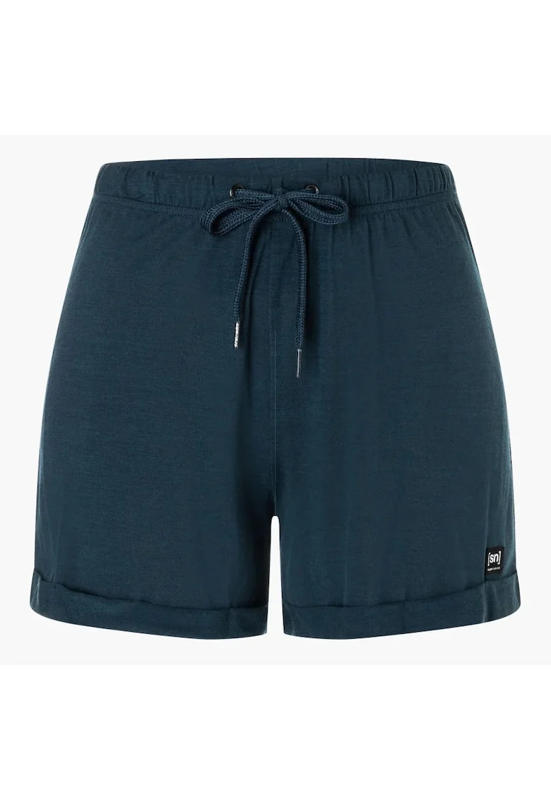 Pantaloni scurti dama, SN super.natural, WIDE SHORTS, merino, albastru, Albastru