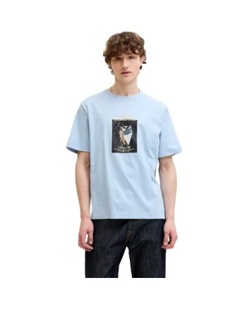 Tricou JACK &JONES Norrebro Photo LN 59882, Albastru deschis
