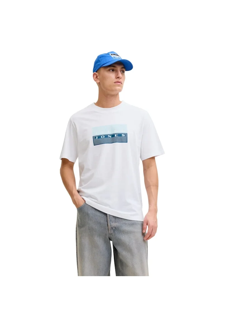 Tricou JACK &JONES Fusion Dots Print 59855, Alb