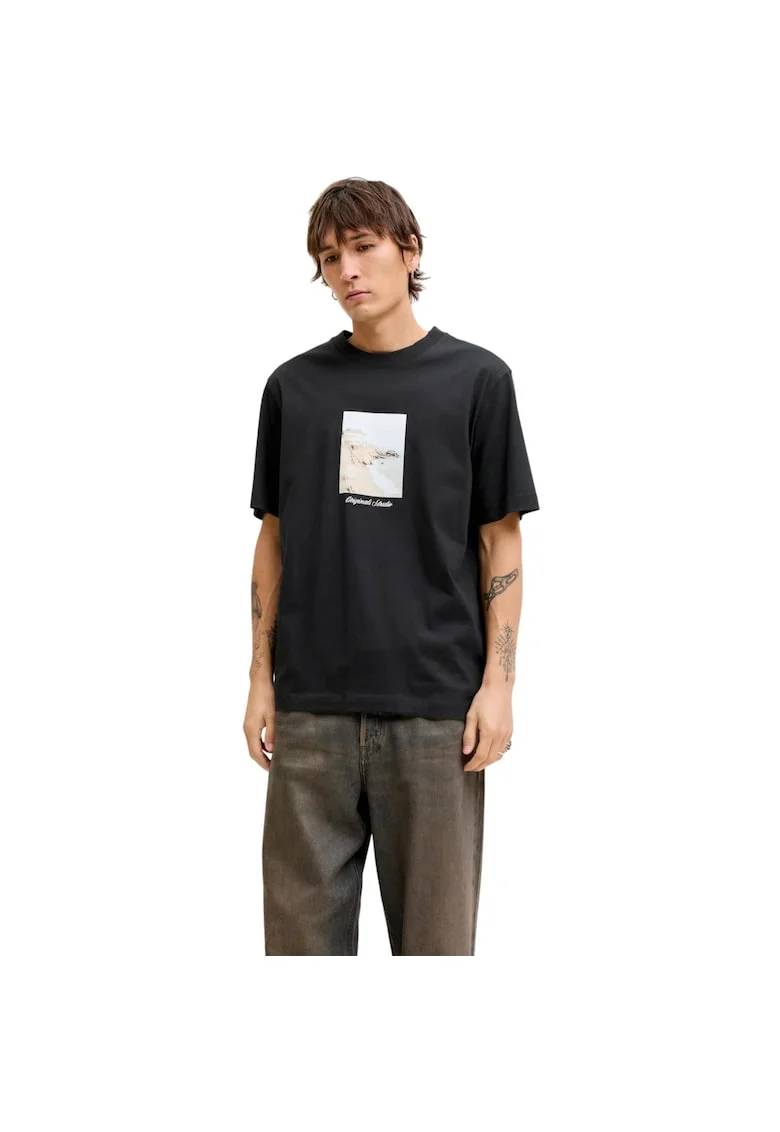 Tricou JACK &JONES Norrebro Photo LN 59872, Negru
