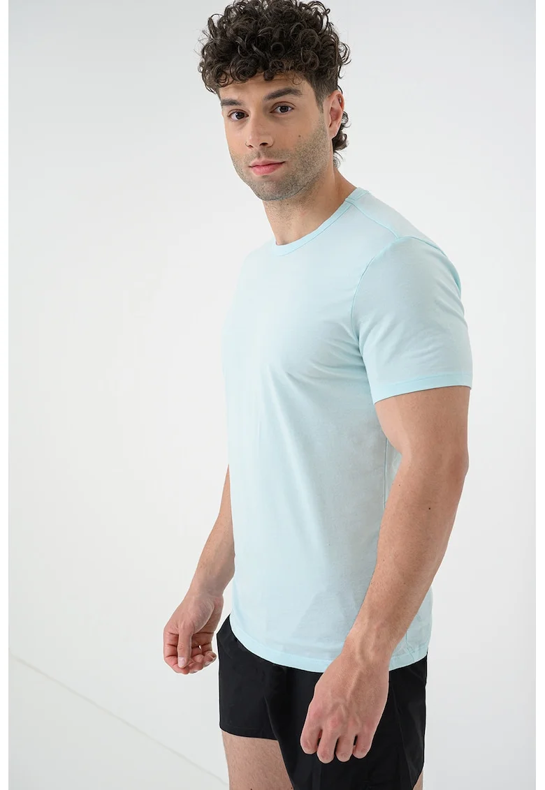 Set de tricouri slim fit uni - 3 piese, Verde aquamarin/Albastru