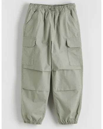 Pantaloni cargo bufanti, Verde pal