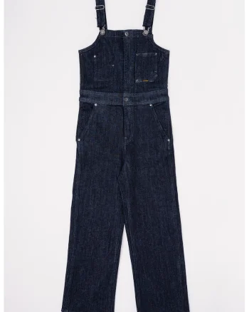 Salopeta de denim cu buzunar aplicat, Bleumarin