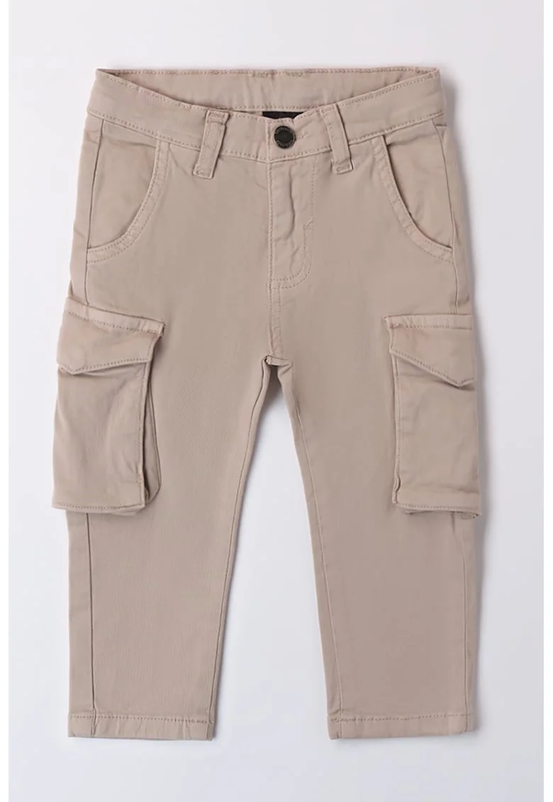 Pantaloni cargo din amestec de bumbac, Bej inchis
