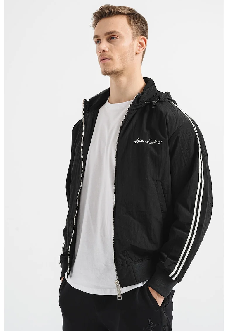Jacheta reguar fit cu logo, Negru/Alb optic