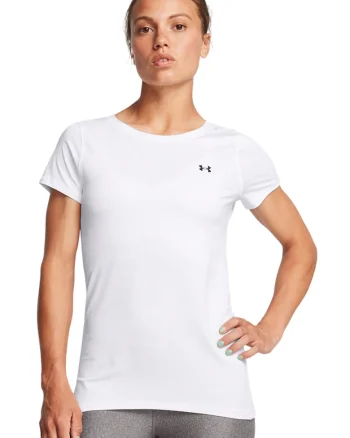 Tricou pentru antrenament HeatGear®, Alb optic/Alb murdar