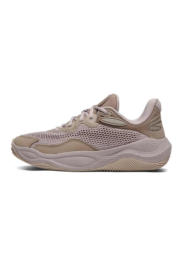 Pantofi textili cu garnituri de pieele pentru baschet Curry Splash, Bej/Bej deschis